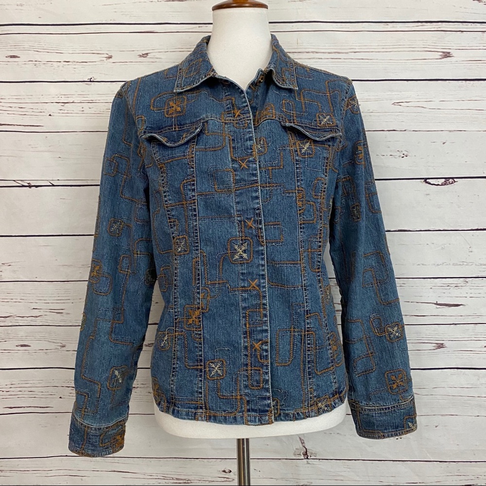 Ruby Rd Embroidered Jean Jacket Medium